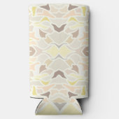 アイボリー幾何学的抽象芸術パターン スリム缶クーラー (裏面)