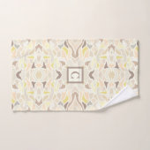 アイボリー幾何学的抽象芸術パターン ハンドタオル (ハンドタオル)