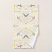 アイボリー幾何学的抽象芸術パターン バスタオルセット (ハンドタオル)