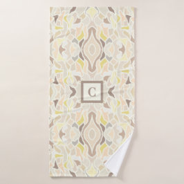 アイボリー幾何学的抽象芸術パターン バスタオル