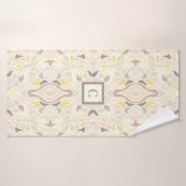 アイボリー幾何学的抽象芸術パターン バスタオル (バスタオル)