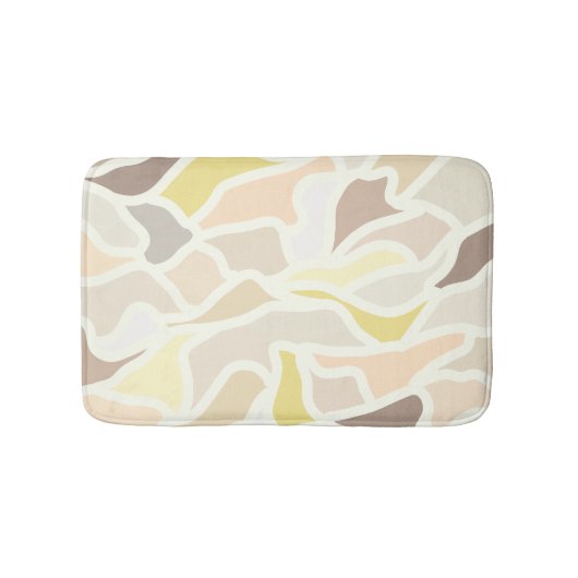 アイボリー幾何学的抽象芸術パターン バスマット (正面)