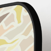 アイボリー幾何学的抽象芸術パターン ピックルボールラケット (左詳細)