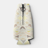 アイボリー幾何学的抽象芸術パターン ボトルクーラー (裏面)