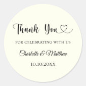 アイボリー感謝していハート結婚ズ ラウンドシール (正面)