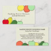 アイボリー手作りフルーツスケッチベーカリーレシピ 名刺 (正面/裏面)