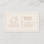 アイボリー手作り陶器彫刻花瓶セラミック 名刺 (裏面)