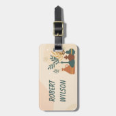 アイボリー抽象芸術Bohoカスタマイズ可能な荷物タグ ラゲッジタグ (正面縦)