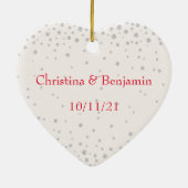 アイボリー書道彼女はYesダイヤモンド婚約 セラミックオーナメント (裏面)
