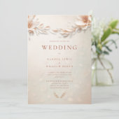 アイボリー桃花模様結婚ズ 招待状 (スタンド正面)