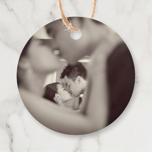 アイボリー桃/梅の花と幸福結婚の倍 フェイバータグ (裏面)