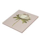 アイボリー水彩フラワーオンタウペ タイル (側面)