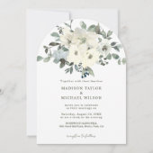アイボリー水彩フローラアー結婚チ 招待状 (正面)