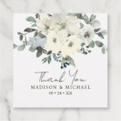 アイボリー水彩フローラセージ結婚グリーン フェイバータグ