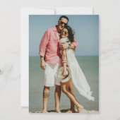 アイボリー水彩フローラセージ緑の写真結婚の セーブザデート (裏面)