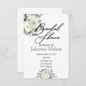 アイボリー水彩フローラ招待 招待状 (正面/裏面)