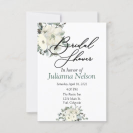 アイボリー水彩フローラ招待 招待状