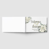 アイボリー水彩フローラ結婚ズゲストブック ゲストブック (全面)