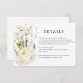 アイボリー水彩フローラ結婚詳細カード 招待状 (正面/裏面)
