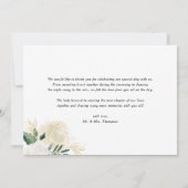 アイボリー水彩牡丹と金ゴールドグリッター結婚 サンキューカード (裏面)