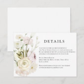 アイボリー水彩花のウェディングディテールカード 招待状 (正面/裏面)