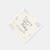 アイボリー水彩雲ベビッ男女兼用クシャワー スタンダードカクテルナプキン (角)