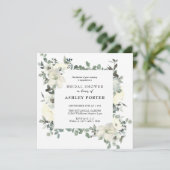 アイボリー水彩 |フローラユーカリブライダルシャワー 招待状 (スタンド正面)