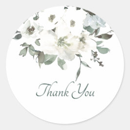 アイボリー水色フローラ感謝していユークラシックラウンド ラウンドシール