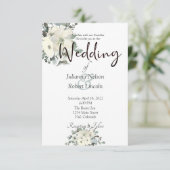 アイボリー水色フローラ結婚式招待状 招待状 (スタンド正面)