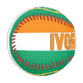 アイボリー海岸国旗とコート・オブ・アームズ愛国心 野球ボール (正面左)