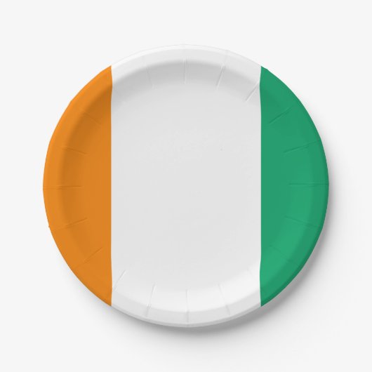 アイボリー海岸国旗 ペーパープレート (正面)