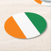 アイボリー海岸国旗 ラウンドペーパーコースター (アングル)