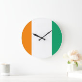 アイボリー海岸国旗 ラージ壁時計 (ホーム)