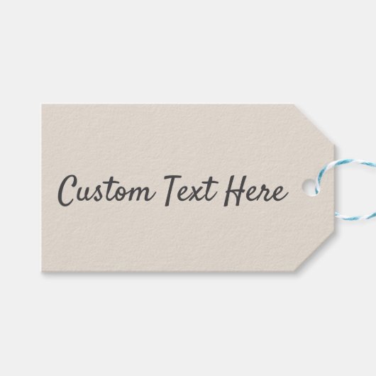 アイボリー無地のベージュナチュラルシェード ギフトタグ (正面(横))