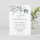 アイボリー牡丹とダスティブルーアネモンフローラ 招待状 (スタンド正面)