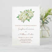 アイボリー牡丹ウォーター色フローラ結婚ズ 招待状 (スタンド正面)