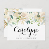 アイボリー牡丹フローラは私の花ガールカード ポストカード (正面/裏面)