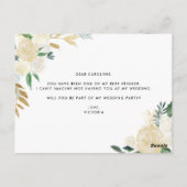 アイボリー牡丹フローラは私の花ガールカード ポストカード (裏面)