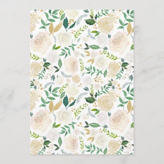 アイボリー牡丹金ゴールドグリッターの願いベビー アドバイスカード (裏面)