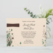 アイボリー疑問に思とブラウンのインビタ結婚ットに自然 招待状 (スタンド正面)