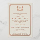 アイボリー登録ナースアスレピウス+ローレルリース 箔招待状 (正面)