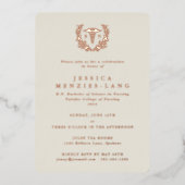 アイボリー登録ナースカドゥセウス+ローレルリース 箔招待状 (正面)