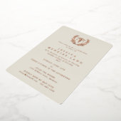 アイボリー登録ナースカドゥセウス+ローレルリース 箔招待状 (回転した状態)