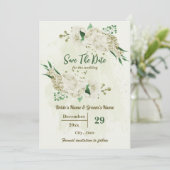 アイボリー白い花の植物性結婚の セーブザデート (スタンド正面)