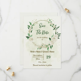 アイボリー白い花の植物性結婚の セーブザデート