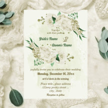 アイボリー白い花の結婚緑