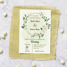 アイボリー白い花の結婚緑