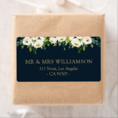 アイボリー白フローラ住所 シール (インサイチュ)