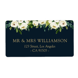 アイボリー白フローラ住所 シール