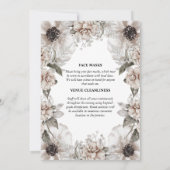 アイボリー白ポピーバラ花エレガントフローラ枠 招待状 (裏面)